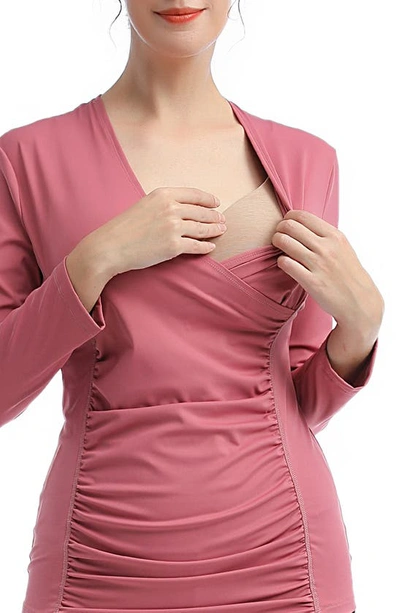 Kimi And Kai Essential Active Maternity/nursing Top In Rose
