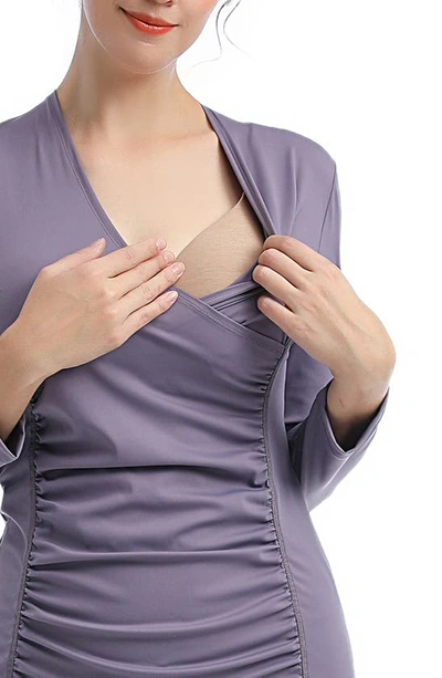 Kimi And Kai Essential Active Maternity/nursing Top In Lavender