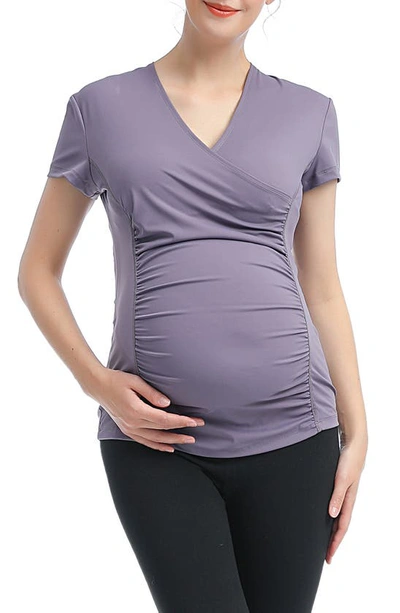 Shop Kimi And Kai Essential Maternity/nursing Top In Lavender