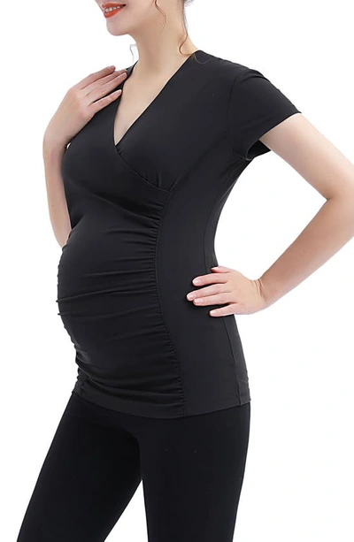 Shop Kimi And Kai Essential Maternity/nursing Top In Black