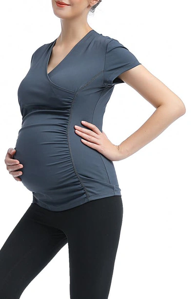 Kimi And Kai Essential Maternity/nursing Top In Navy