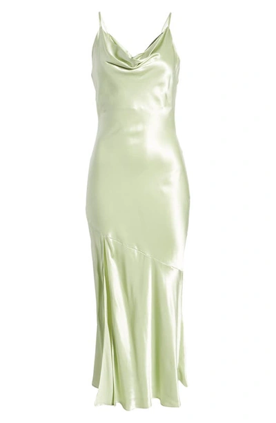 Shop Topshop Tie Back Satin Bridesmaid Slipdress In Light Green