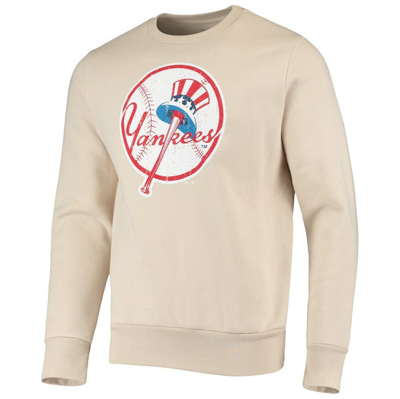 Shop Majestic Threads Oatmeal New York Yankees Fleece Pullover Sweatshirt
