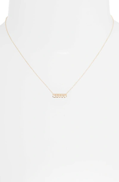 Shop Zoë Chicco Curb Chain Bar Pendant Necklace In 14k Yg