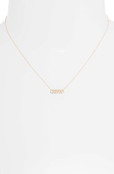 Zoë Chicco Curb Chain Bar Pendant Necklace In 14k Yg