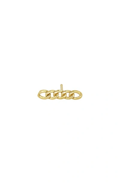 Shop Zoë Chicco Curb Chain Bar Single Stud Earring In 14k Yellow Gold