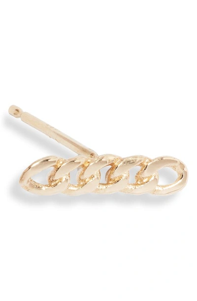 Shop Zoë Chicco Curb Chain Bar Single Stud Earring In 14k Yellow Gold