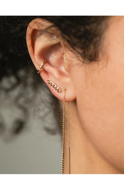 Zoë Chicco Curb Chain Bar Single Stud Earring In 14k Yellow Gold