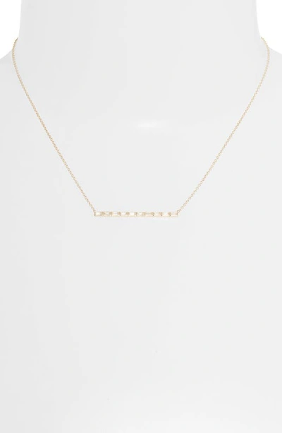 Zoë Chicco Diamond Baguette Bar Pendant Necklace In 14k Yellow Gold