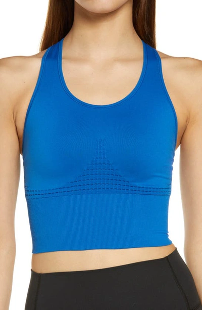 Shop Sweaty Betty Stamina Longline Sports Bra In Oxford Blue