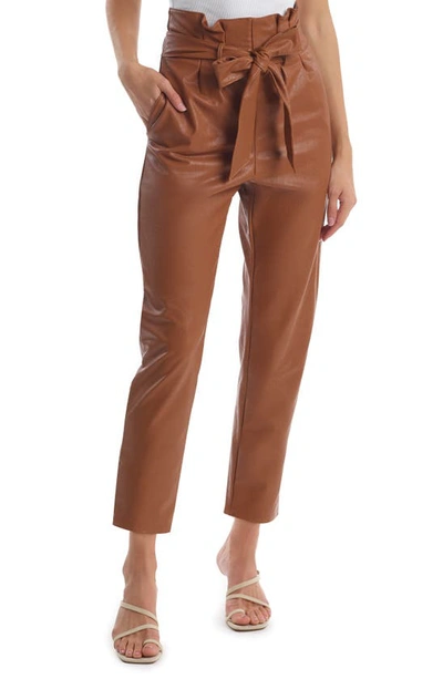Shop Commando Faux Leather Paperbag Waist Crop Pants In Cocoa