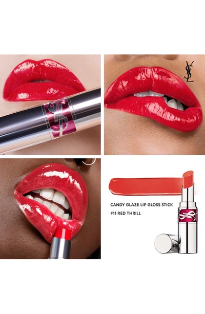 Shop Saint Laurent Candy Glaze Lip Gloss Stick In 11 Red Thrill