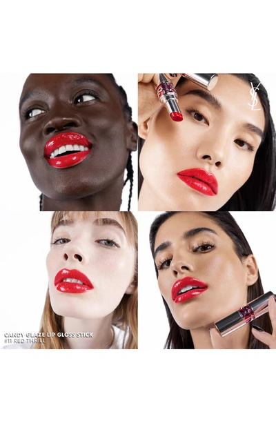 Shop Saint Laurent Candy Glaze Lip Gloss Stick In 11 Red Thrill