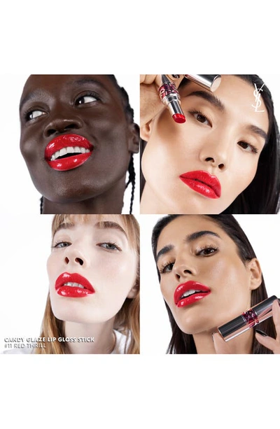 Saint Laurent Candy Glaze Lip Gloss Stick 11 Red Thrill .11 oz/ 3.2 G In 11 Red Thrill