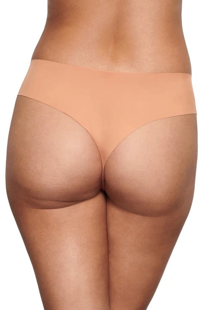 Shop Skims Naked Cheeky Hipster Thong In Ochre