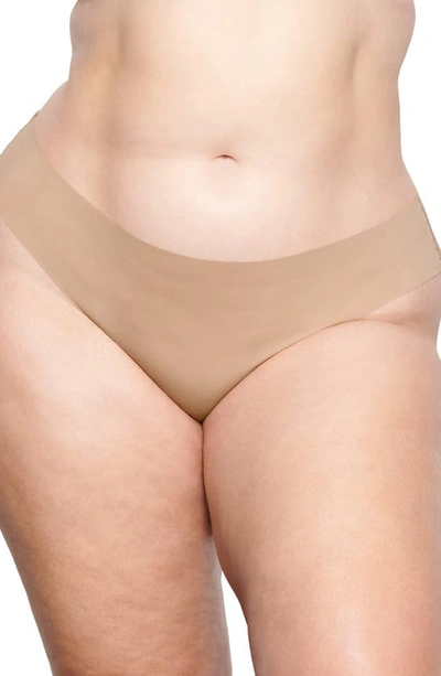 Shop Skims Naked Cheeky Hipster Thong In Clay