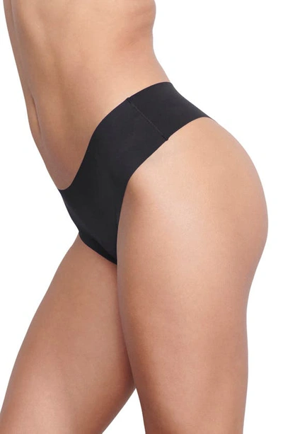 Shop Skims Naked Cheeky Hipster Thong In Onyx