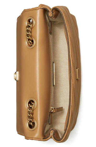 Tory Burch Kira Chevron Convertible Leather Shoulder Bag In Sandpiper/rolled  Brass | ModeSens