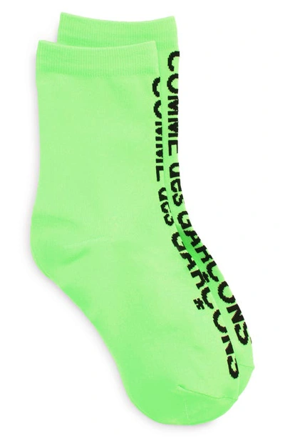 Comme Des Garçons Short Logo-print Socks In Green | ModeSens