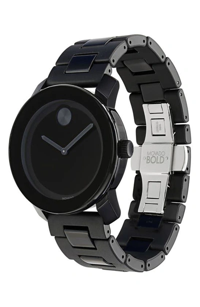 Shop Movado 'large Bold' Bracelet Watch, 42mm In Black