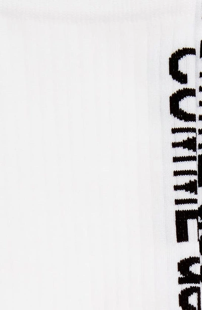 Shop Comme Des Garçons Logo Crew Socks In White