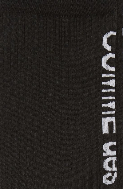 Shop Comme Des Garçons Logo Crew Socks In Black
