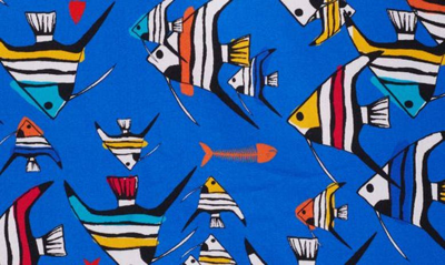 Robert Graham Gone Fishing Stretch Print Short Sleeve Button-up Shirt In Blue
