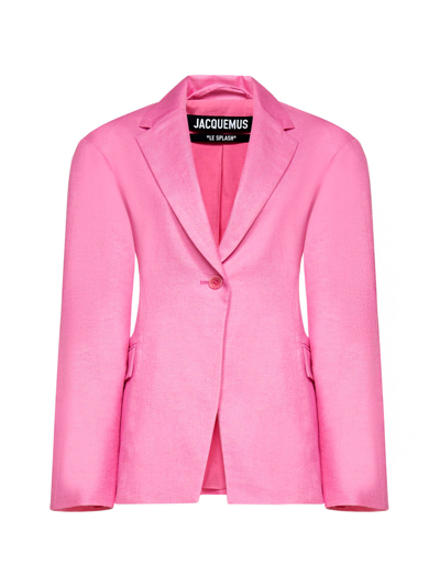 Shop Jacquemus Fresa Fitted Suit Jacket In Pink