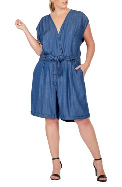 Shop Standards & Practices V-neck Romper In 3235indigo