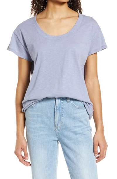 Shop Madewell Whisper Cotton Scoopneck Tee In Dusk Peri