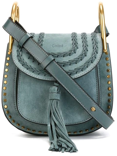 Chloé Hudson Mini Suede Cross-body Bag In Bisilver Blue