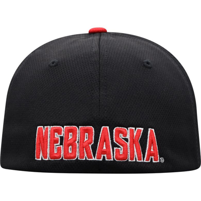 Shop Top Of The World Black/scarlet Nebraska Huskers Two-tone Reflex Hybrid Tech Flex Hat
