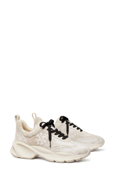 Shop Tory Burch Good Luck Trainer Sneaker In White/ New Ivory