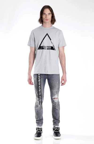 Shop Hvman Belted Stretch Skinny Jeans In Alloy