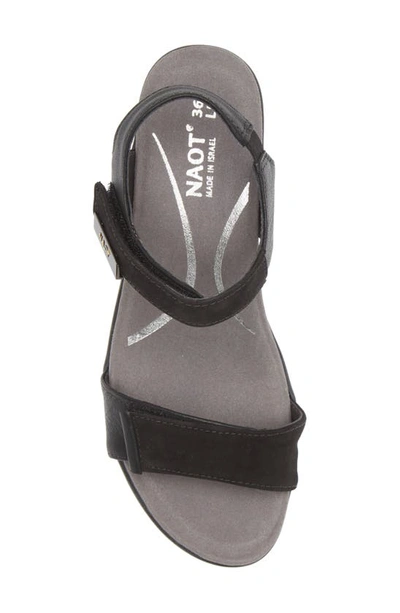 Naot 'intact' Sandal In Black Velvet/black/jet Black