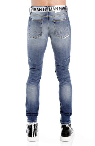 Shop Hvman Belted Stretch Skinny Jeans In Baltic