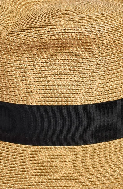 Shop Eric Javits Classic Squishee® Straw Packable Fedora Sun Hat In Natural/ Black