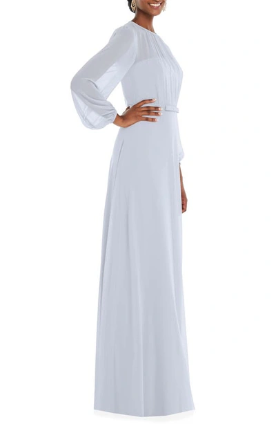 Dessy Collection Strapless Chiffon Puff Sleeve Blouson Overlay Maxi Dress  In White | ModeSens