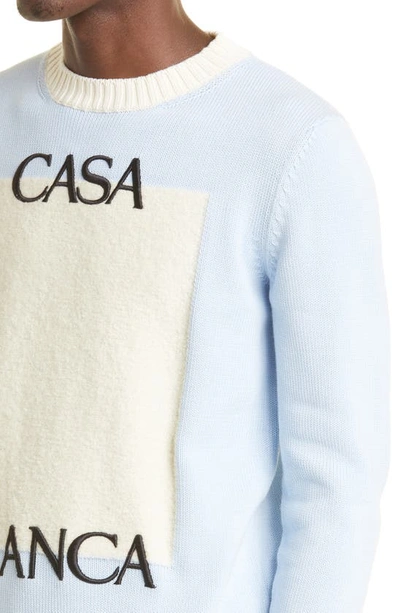 Shop Casablanca Multimedia Crewneck Sweater In Light Blue