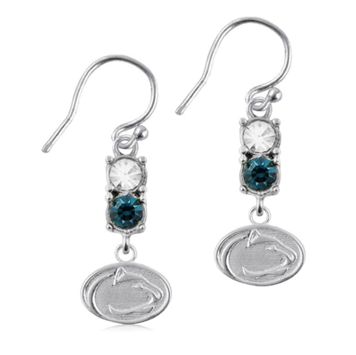 Shop Dayna Designs Penn State Nittany Lions Dangle Crystal Earrings In Silver