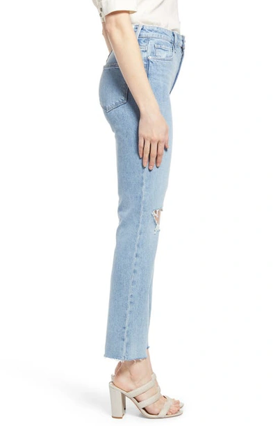 Shop Paige Stella Ripped High Waist Straight Leg Jeans In Gnarly Destructed
