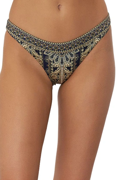 Shop Camilla It's All Over Torero Crystal Embellished High Leg Bikini Bottoms In Its All Over Torero