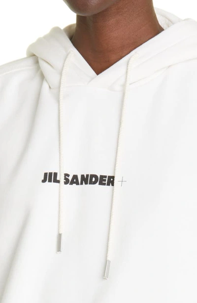 Shop Jil Sander Logo Graphic Hoodie In Natural