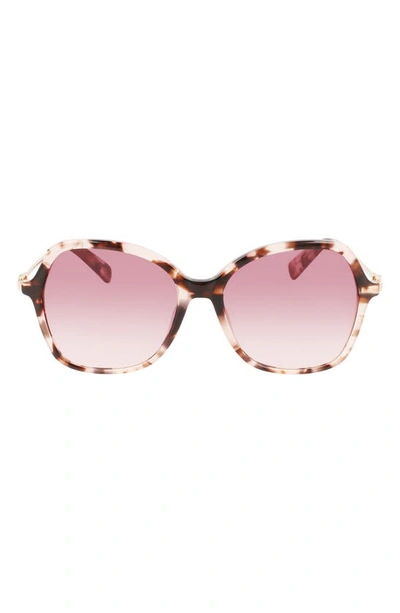 Shop Longchamp 57mm Amazone Modified Rectangle Sunglasses In Rose Havana