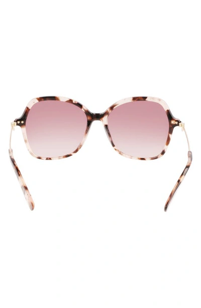 Shop Longchamp 57mm Amazone Modified Rectangle Sunglasses In Rose Havana