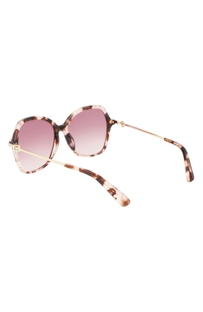 Longchamp 57mm Amazone Modified Rectangle Sunglasses In Rose Havana
