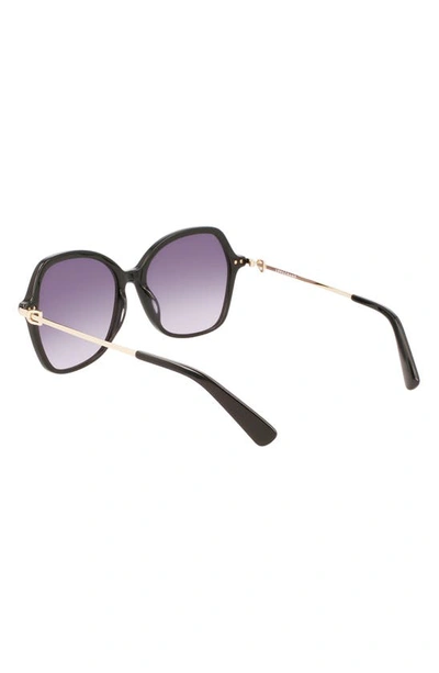 Longchamp 57mm Amazone Modified Rectangle Sunglasses In Black