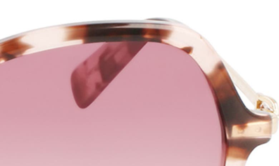Longchamp 57mm Amazone Modified Rectangle Sunglasses In Rose Havana