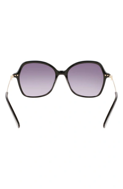 Longchamp 57mm Amazone Modified Rectangle Sunglasses In Black