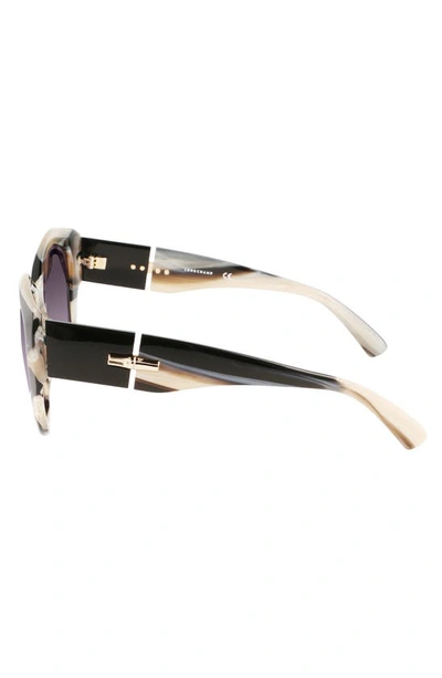 Shop Longchamp 57mm Roseau Tea Cup Sunglasses In Black Horn